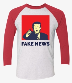 Fake Barcode Png -donald Trump Fake News Baseball Shirt - Long-sleeved T-shirt, Transparent Png, Transparent PNG