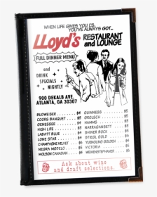 Lyd Web Menumockup All - Lloyd's Restaurant & Lounge, HD Png Download, Transparent PNG
