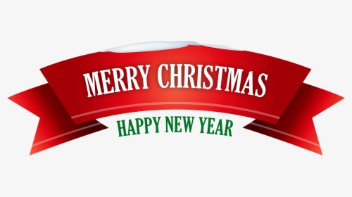 Merry Christmas Red Snowy Banner Png Clipart - Happy Christmas & Happy New Year Png, Transparent Png, Transparent PNG
