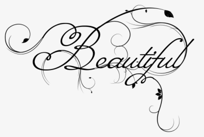 Clip Art Collection Of Free Calligraphy - Draw The Word Beautiful, HD Png Download, Transparent PNG