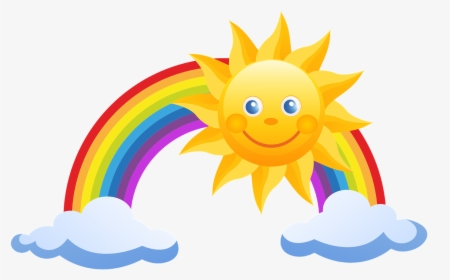 Free Rainbow And Sun Clipart - Sun And Rainbow Png, Transparent Png, Transparent PNG