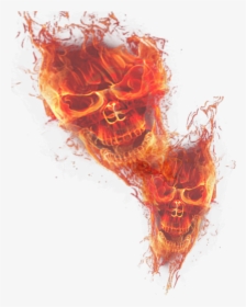 Skulls Transparent Fire - Fire Skull Transparent Background Png, Png Download, Transparent PNG