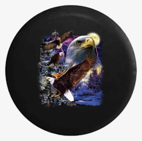 Jeep Wrangler Tire Cover With Bald Eagle Flying Around - Golden Eagle, HD Png Download, Transparent PNG