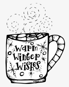 Winter Clipart Black And White Melonheadz Warm Wishes - December Clipart Black And White, HD Png Download, Transparent PNG