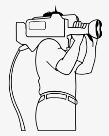 Art,monochrome Photography,shoe - Drawing Of A Camera Man, HD Png Download, Transparent PNG