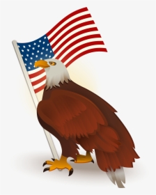 Bald Of The Clip Art - American Flag And Bald Eagle Clipart, HD Png Download, Transparent PNG