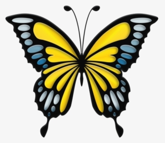 Yellow Butterfly Png - Blue Butterfly Clip Art, Transparent Png, Transparent PNG