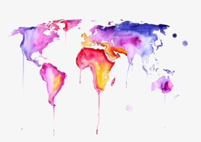 Abstract World Map Png Clipart - World Map Watercolor, Transparent Png, Transparent PNG