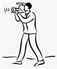 Transparent Cameraman Clipart - Drawing Of Camera Man, HD Png Download, Transparent PNG
