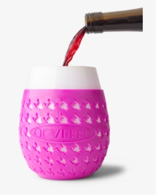This Fuchsia Goverre Is A Glass, Portable, Stemless - Wine Glass, HD Png Download, Transparent PNG