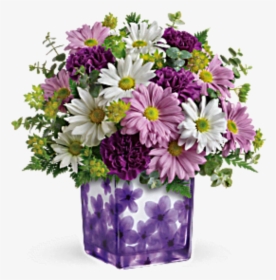 Dancing Violets Bouquet By Teleflora - Teleflora Pitcher Container, HD Png Download, Transparent PNG