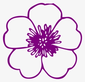 Violet Flower Clipart - Flower Clipart No Color, HD Png Download, Transparent PNG