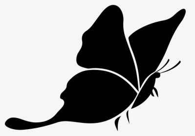 Butterfly Silhouette 3 Icons Png - Silhouette Butterfly Clipart Black And White, Transparent Png, Transparent PNG
