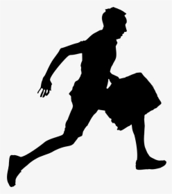 Man With Briefcase Png - Running Silhouette People Running, Transparent Png, Transparent PNG