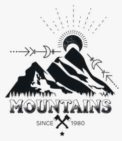 Mountain And Sun Free Vector, HD Png Download, Transparent PNG