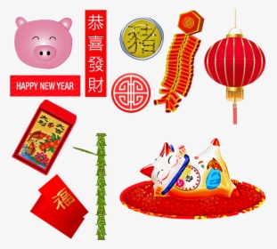 Chinese New Year, Year Of The Pig, Firecrackers - Chinese New Year, HD Png Download, Transparent PNG