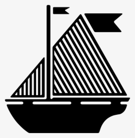 Sail Boat Silhouette Clip Arts - Blue Boat, HD Png Download, Transparent PNG