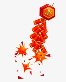 Chinese New Year Fire Cracker Logo , Transparent Cartoons - Transparent Background Chinese Firecracker Png, Png Download, Transparent PNG