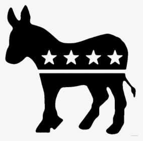 Donkey United States Democratic Party Political Party - Democrat Black And White, HD Png Download, Transparent PNG