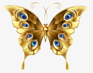 Gold Clip Art Image - Transparent Background Golden Butterfly Png, Png Download, Transparent PNG