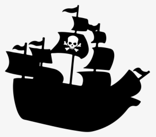 Pirate Silhouette Clipart - Pirate Ship Silhouette Png, Transparent Png, Transparent PNG