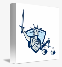 Scales Justice Sword By Aloysius Patrimonio - Statue Of Liberty Scales Of Justice, HD Png Download, Transparent PNG