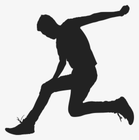 Person Transparent Png -jump Running Man - Transparent Png Jumping Silhouette, Png Download, Transparent PNG
