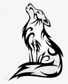 Transparent Wolf Tattoo Png - Easy Howling Wolf Drawing, Png Download, Transparent PNG