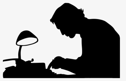 Man Typing Silhouette Clip Arts - Writer Silhouette Png, Transparent Png, Transparent PNG