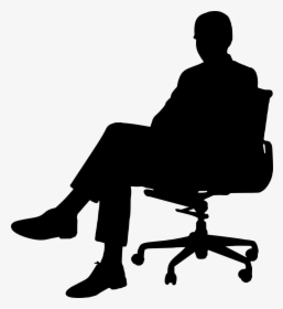 Silhouette Man Sitting At Getdrawings - Man Sitting On Chair Png, Transparent Png, Transparent PNG