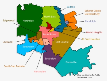 Sixteen Individual School Districts Reside In Bexar - San Antonio School District Map, HD Png Download, Transparent PNG