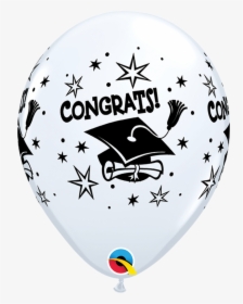 11 Q Graduation Congrats Cap White Print - Graduatin Latex Baloon, HD Png Download, Transparent PNG
