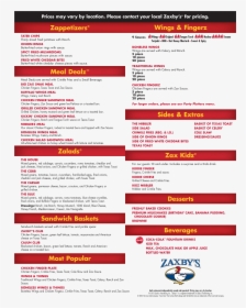 Transparent Live Oak Png - Zaxby's Menu With Prices, Png Download, Transparent PNG
