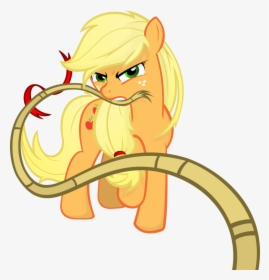Godoffury, Loose Hair, Mouth Hold, Rope, Safe, Serious - Mlp Applejack Rope, HD Png Download, Transparent PNG