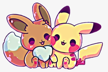Cute Eevee And Pikachu, HD Png Download, Transparent PNG
