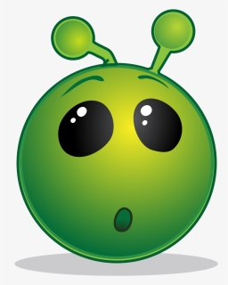 Smiley Green Alien Wow - Green Alien, HD Png Download, Transparent PNG
