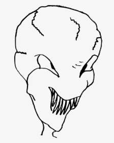 Alien Head - Alien Head Line Drawing, HD Png Download, Transparent PNG