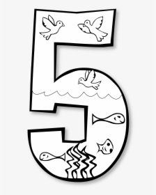 Clip Art Creation Day Number Ge Black White - Creation Days 5 And 6 Coloring Page, HD Png Download, Transparent PNG