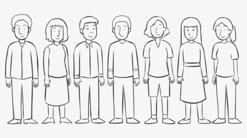People Standing In A Line, As The Starting Point Of - Line Art, HD Png Download, Transparent PNG