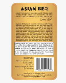 Asian Bbq 14 Oz Back - Mustard, HD Png Download, Transparent PNG