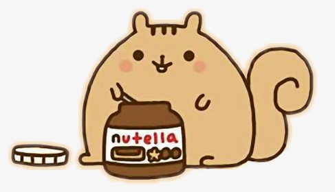 Pusheen Eating Nutella Clipart , Png Download - Cute Fat Squirrel Drawing, Transparent Png, Transparent PNG