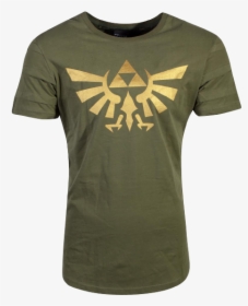 Zelda Hyrule Crest Green T Shirt - Legend Of Zelda, HD Png Download, Transparent PNG