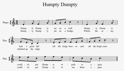 Humpty Dumpty Musical Score, HD Png Download, Transparent PNG