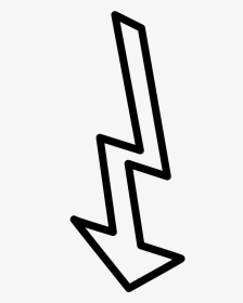 White Arrow Pointing Down Png - Jagged Arrow, Transparent Png, Transparent PNG