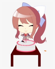 Monika And The Cake - Doki Doki Literature Cute, HD Png Download, Transparent PNG