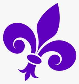 Purple Fleur De Lis On Angle Clip Art At Clker - Purple Fleur De Lis Vector, HD Png Download, Transparent PNG