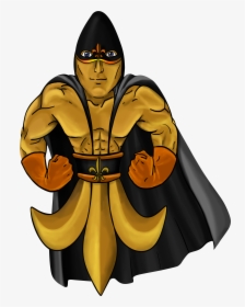 Superhero Fleur De Lis Black And Gold - Superhero, HD Png Download, Transparent PNG