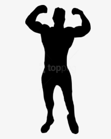 Bodybuilder Silhouette Png Transparent Background - Muscle Man Silhouette Png, Png Download, Transparent PNG
