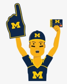 Michigan Ultimate Fan Holding The Michigan Wolverines - Usc Fan Clipart, HD Png Download, Transparent PNG