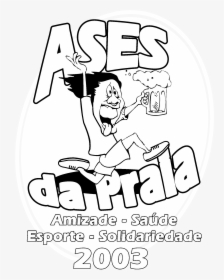 Ases Da Praia Logo Black And White - Cartoon, HD Png Download, Transparent PNG